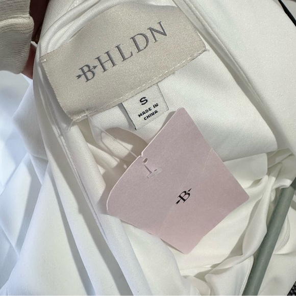 NEW Anthropologie BHLDN Hallie One Shoulder Stretch Crepe Maxi Gown In White - Picture 6 of 6